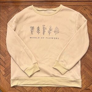 Cream 'World of Flowers' Sweatshirt (unbranded)